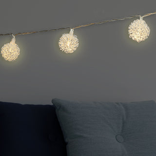 Lichterkette "Spiralball" L140cm 8 Kugeln Ø3cm LED warmweiß batteriebetrieben Weihnachtsbeleuchtung