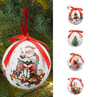 Nostalgische Weihnachtskugel im 12er Set mit 4 Motiven Ø6cm