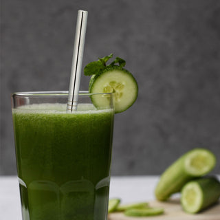 Edelstahltrinkhalme 4er Set Ø8mmx20cm Reinigungsbürste Strohhalm Trinkhalm wiederverwendbar nachhaltig umweltfreundlich