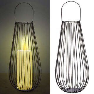 Laterne Metall schwarz H50cm Gartenlaterne Streben Metall Teelichthalter Leuchte Windlicht Lampe