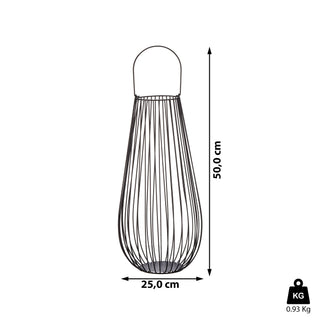 Laterne Metall schwarz H50cm Gartenlaterne Streben Metall Teelichthalter Leuchte Windlicht Lampe