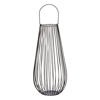 Laterne Metall schwarz H50cm Gartenlaterne Streben Metall Teelichthalter Leuchte Windlicht Lampe