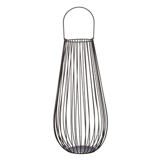 Laterne Metall schwarz H50cm Gartenlaterne Streben Metall Teelichthalter Leuchte Windlicht Lampe