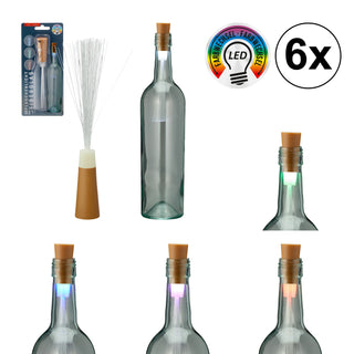 6er Set LED Flaschenlicht Fiberglas