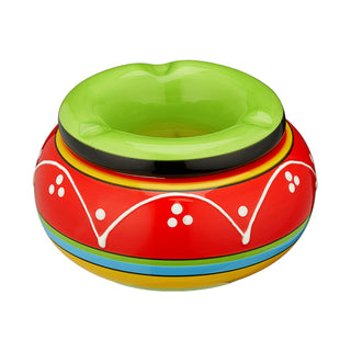 4/24x Sturmaschenbecher "Toscana" Ø 11cm Keramik bunt Aschenbecher Windaschenbecher