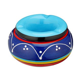 4/24x Sturmaschenbecher "Toscana" Ø 11cm Keramik bunt Aschenbecher Windaschenbecher