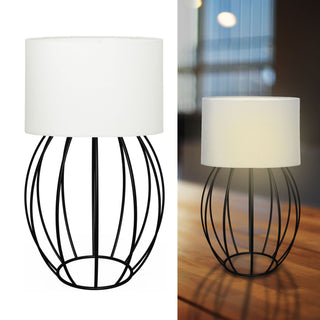 Extravagante Tischleuchte H45 cm bauchig weiß - Wohnen