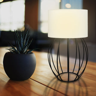 Extravagante Tischleuchte H45 cm bauchig weiß - Wohnen