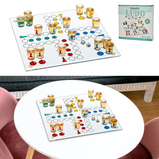 Trinkspiel "LUDO" 19tlg. Spielfeld Gläser Würfel Partyspiel Brettspiel Shot Drinking Partygag