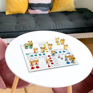 Trinkspiel "LUDO" 19tlg. Spielfeld Gläser Würfel Partyspiel Brettspiel Shot Drinking Partygag