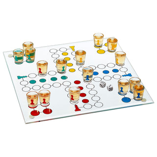 Trinkspiel "LUDO" 19tlg. Spielfeld Gläser Würfel Partyspiel Brettspiel Shot Drinking Partygag