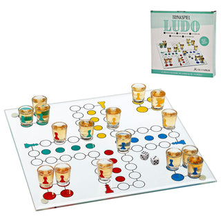 Trinkspiel "LUDO" 19tlg. Spielfeld Gläser Würfel Partyspiel Brettspiel Shot Drinking Partygag