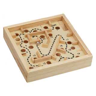 Holz Kugellabyrinth 12 x 12 cm Kinder Lernspiel Balancespiel