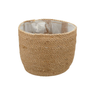 Aufbewahrungskorb 2er Set Pflanzkorb Papier Kunststofffolien-Inlay S:20x20x13cm L:23x23x17cm Übertopf Körbe