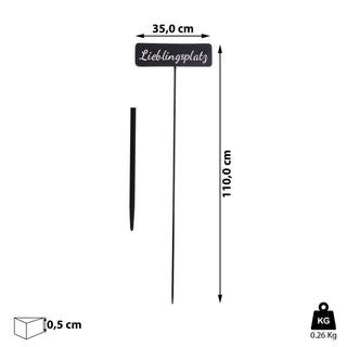 Gartenstecker "Lieblingsplatz" aus Metall schwarz lackiert H 110 cm aus Zink