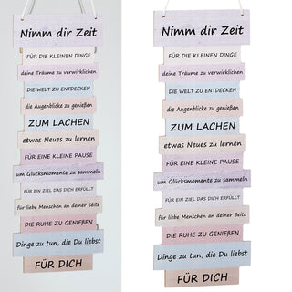Wandbild "Time" Nimm Dir Zeit Plankenoptik Lebenseinstellungen Holzoptik Wanddeko