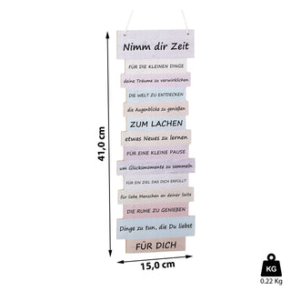 Wandbild "Time" Nimm Dir Zeit Plankenoptik Lebenseinstellungen Holzoptik Wanddeko