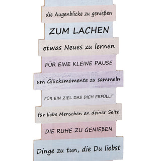 Wandbild "Time" Nimm Dir Zeit Plankenoptik Lebenseinstellungen Holzoptik Wanddeko
