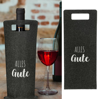 Flaschentasche "Alles Gute" Filz Tragegriff Geschenkverpackung Flaschentasche Filztasche