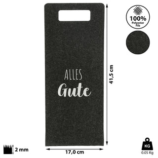 Flaschentasche "Alles Gute" Filz Tragegriff Geschenkverpackung Flaschentasche Filztasche