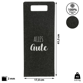 Flaschentasche "Alles Gute" Filz Tragegriff Geschenkverpackung Flaschentasche Filztasche