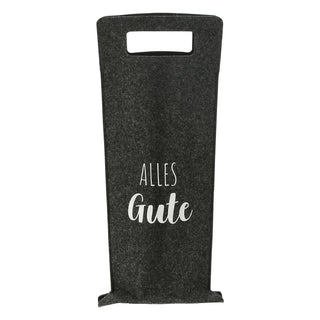 Flaschentasche "Alles Gute" Filz Tragegriff Geschenkverpackung Flaschentasche Filztasche