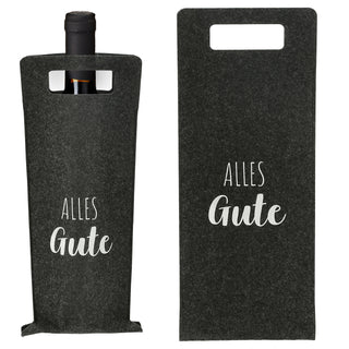 Flaschentasche "Alles Gute" Filz Tragegriff Geschenkverpackung Flaschentasche Filztasche