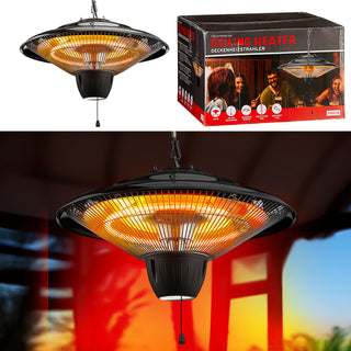 Elektrischer Deckenheizstrahler, ca. 42cmD, 1500W,  Outdoor, Garten, Terrasse, Balkon