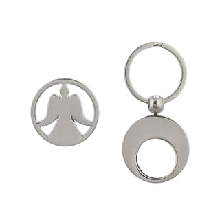 Schlüsselanhänger Ø3,5cm Schutzengel Einkaufswagenchip herausnehmbar Engel Metall Anhänger Einkaufs-Chip