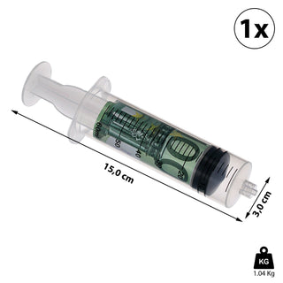 1/2x Finanzspritze 15x3cm Geldgeschenk Spritze Geld Verpackung Geldspritze Wunscherfüller