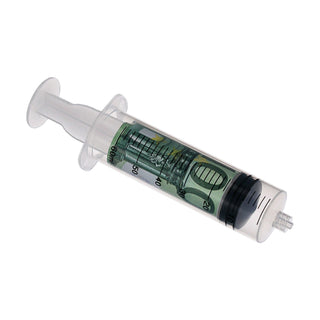 1/2x Finanzspritze 15x3cm Geldgeschenk Spritze Geld Verpackung Geldspritze Wunscherfüller
