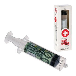 1/2x Finanzspritze 15x3cm Geldgeschenk Spritze Geld Verpackung Geldspritze Wunscherfüller