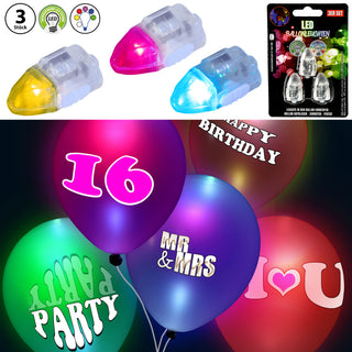 3/36x LED Ballonleuchten bunt Ballonlampe Leuchtballons Ballon Partyballons Beleuchtung Lichtball