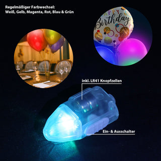3/36x LED Ballonleuchten bunt Ballonlampe Leuchtballons Ballon Partyballons Beleuchtung Lichtball