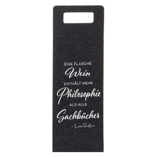 4er Set Weinflaschentasche aus Filz mit Sprüchen in 4 Designs ca. 41 x 14,5 cm
