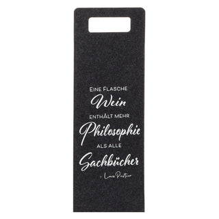 4er Set Weinflaschentasche aus Filz mit Sprüchen in 4 Designs ca. 41 x 14,5 cm