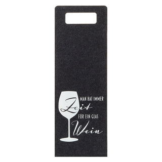 4er Set Weinflaschentasche aus Filz mit Sprüchen in 4 Designs ca. 41 x 14,5 cm
