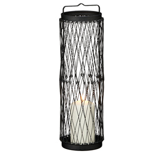 3in1 Metalllaterne schwarz flexibel Windlicht Kerzenhalter Gartenlaterne