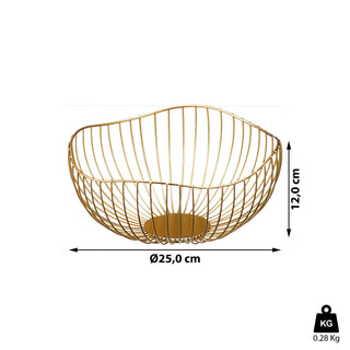 Obstschale "Wave1-7" gold / schwarz Korb Metallkorb Metall Schale Drahtgestell Aufbewahrungskorb
