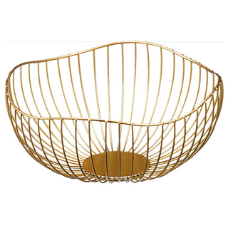 Obstschale "Wave1-7" gold / schwarz Korb Metallkorb Metall Schale Drahtgestell Aufbewahrungskorb