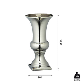 Bodenvase silber glänzend H:25/30cm Steinzeug Blumenvase Dekovase Steingut-Vase
