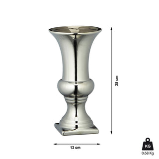 Bodenvase silber glänzend H:25/30cm Steinzeug Blumenvase Dekovase Steingut-Vase