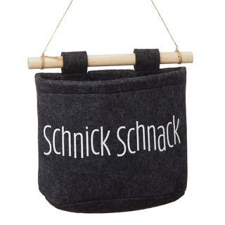 4x Aufbewahrungstasche aus Filz zum Hängen mit Schriftzug Hängekorb