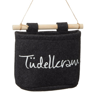 4x Aufbewahrungstasche aus Filz zum Hängen mit Schriftzug Hängekorb