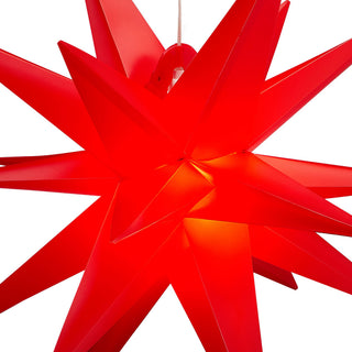 LED Leuchtstern 3D PVC Weihnachststern XL zum Aufhängen beleuchtet Timerfunktion rot inkl. SMD LED Ø 60cm Outdoor IP44