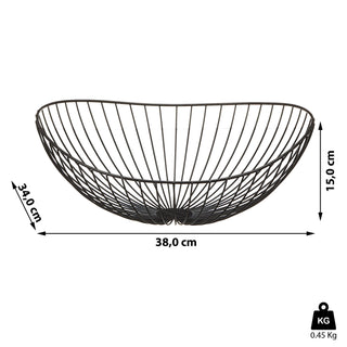 Obstschale "Wave1-7" gold / schwarz Korb Metallkorb Metall Schale Drahtgestell Aufbewahrungskorb