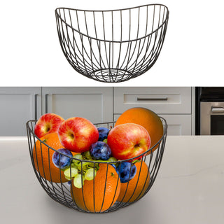 Obstschale "Wave1-7" gold / schwarz Korb Metallkorb Metall Schale Drahtgestell Aufbewahrungskorb