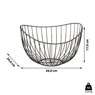 Obstschale "Wave1-7" gold / schwarz Korb Metallkorb Metall Schale Drahtgestell Aufbewahrungskorb