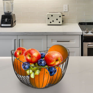 Obstschale "Wave1-7" gold / schwarz Korb Metallkorb Metall Schale Drahtgestell Aufbewahrungskorb