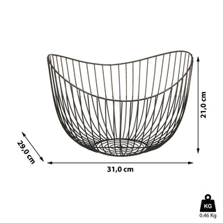 Obstschale "Wave1-7" gold / schwarz Korb Metallkorb Metall Schale Drahtgestell Aufbewahrungskorb